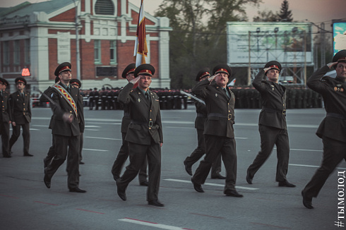 Репетиция парада Победы в Новосибирске 