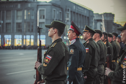 Репетиция парада Победы в Новосибирске 